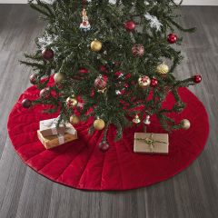 Cozy Quilted Red Velvet Tree Skirt