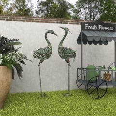 Crane Garden Sculptures Set of 2
