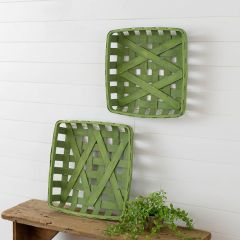 Criss Cross Woven Tobacco Basket Set of 2