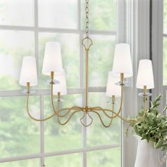 Crystal Disc 6 Arm Chandelier