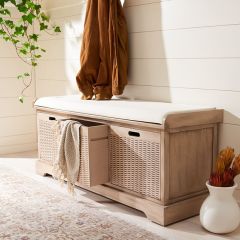 Cushioned 3 Drawer Storage Bench
