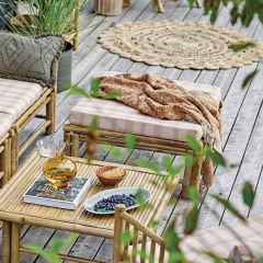 Cushioned Bamboo Ottoman