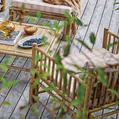 Cushioned Bamboo Patio Chair