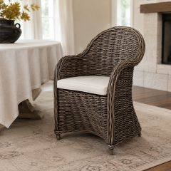 Cushioned Rattan Club Chair
