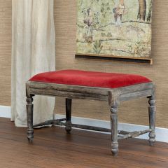 Cushioned Velvet Top Mango Wood Bench