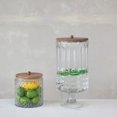 Cut Glass and Acacia Wood Kitchen Collection