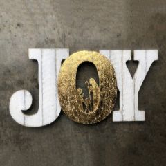 Cutout JOY With Gold Center Nativity