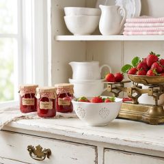 Cutout Strawberries Ceramic Berry Bowl