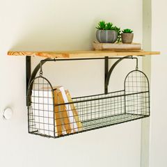 Wall Shelf With Basket Organizer