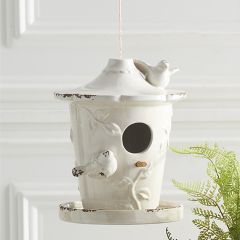 Weathered Round Hanging Bird Feeder