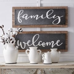 Wood and Metal Message Signs Set of 3