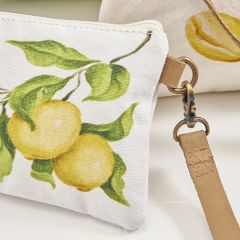 Lemon Print Clutch Wristlet