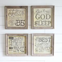 Wooden Inspirational Quote Signs Set of 4