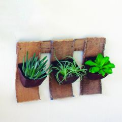 Repurposed 3 Bucket Wall Planter