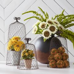 Rustic Farm Wire Cloche Set of 3