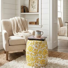 Dancing Daisies Ceramic Garden Stool