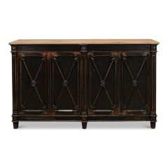 Dark Distressed Wood Sideboard