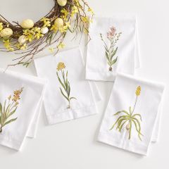 Floral Cotton Hand Towel Set of 4