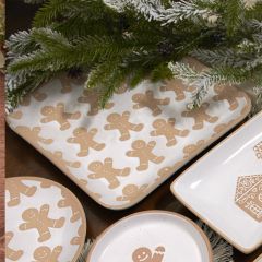 Debossed Gingerbread Man Square Plate