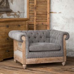 Deconstructed Gray Roll Arm Chair