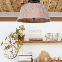 Decorative Copper Dome Flush Mount Ceiling Light