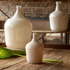 Decorative White Bottle Vase 12 Inch