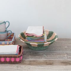 Decorative Woven Paper Rope Footed Bowl
