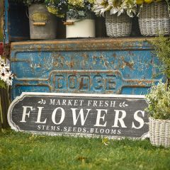 Market Fresh Flowers Sign