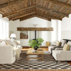 Diamond Checkerboard Tasseled Jute Area Rug