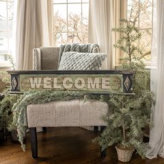 Diamond End Wood Welcome Sign