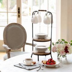 Dish and Cup Rustic Display Stand