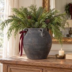 Distressed Black Ceramic Vase