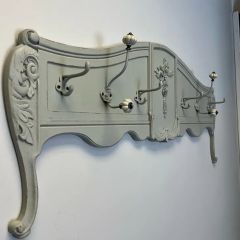 Distressed Green 6 Hook Wall Mount Coat Rack