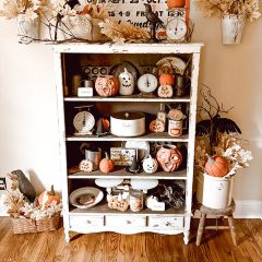 Distressed Open Shelf Library Bookcase
