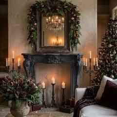Distressed Ornate Fireplace Mantel