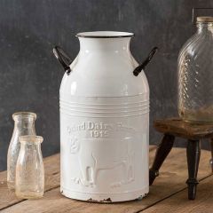Distressed Oxford Dairy Farms Milk Can Vase