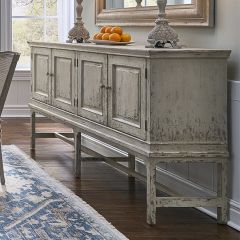 Distressed Panel Door Buffet Cabinet
