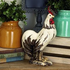 Distressed Rooster Garden Figure
