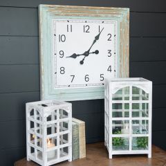 Distressed Square Frame Wall Clock