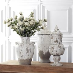 Distressed Terra Cotta Vase On Base 24 Inch