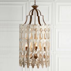 Distressed Wood Barrel Chandelier