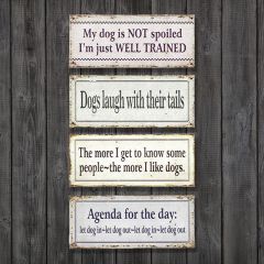 Dog Sayings Wall Signs Set of 4