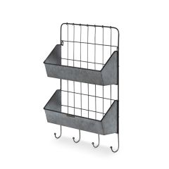 Double Bin Wall Storage With Hooks