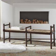 Tapered Leg Mahogany Double Seat Bench