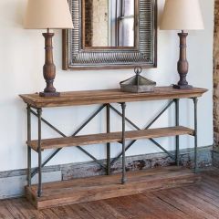Double X Elm Console Table
