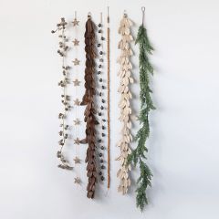 Dried Palm Leaf Decorative Garland Brown