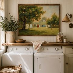 Drying Laundry On The Line Wall Art