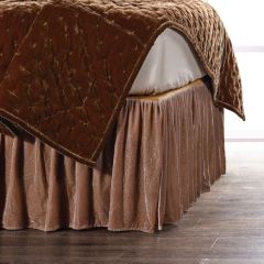 Dusty Rose Faux Velvet Bed Skirt