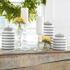 Ribbed Ceramic Storage Canister Set of 3