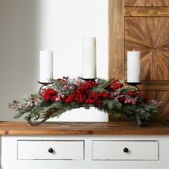 Pine and Berry Candle Holder